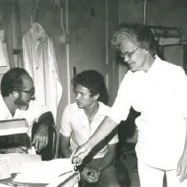 Dr Harry Owens, staff Dr, and Charlotte MacDonald, nurse, in sickbay